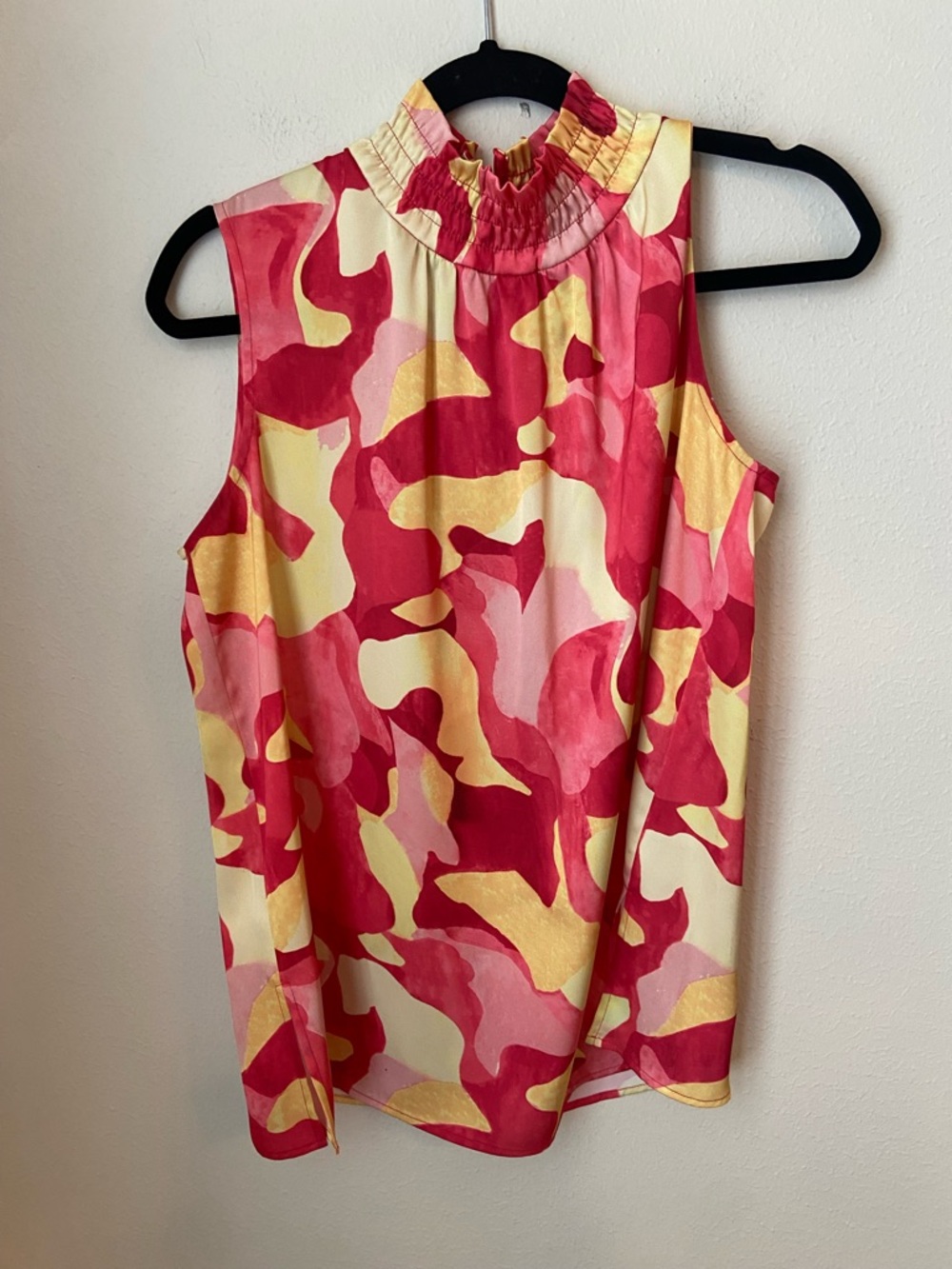 Ming Wang Abstract Print Sleeveless Mock Neck Blouse NWT Size M